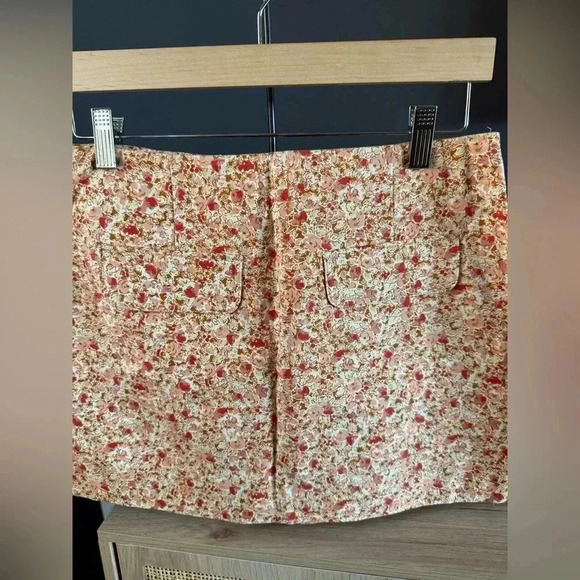 VINTAGE 90’s Express Floral Mini denim skirt 3/4 - Picture 2 of 5